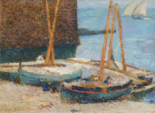 Копия картины "boats in the port of collioure" художника "мартен анри"