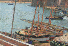 Репродукция картины "boats in port collioure" художника "мартен анри"