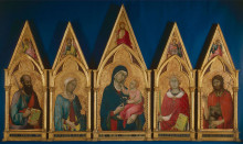 Репродукция картины "virgin and child with saints (boston polyptych)" художника "мартини симоне"