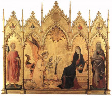 Картина "the annunciation with st. margaret and st. ansanus" художника "мартини симоне"