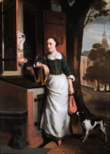 Репродукция картины "two chattering housewives" художника "мас николас"