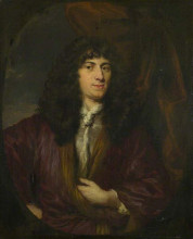 Картина "portrait of a man in a black wig" художника "мас николас"