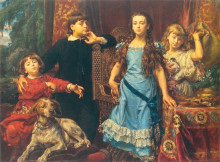 Картина "portrait of the artist`s four children" художника "матейко ян"