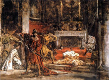 Картина "murder of st.&#160;stanislaus" художника "матейко ян"