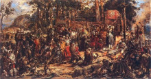 Копия картины "christianization of lithuania a d 1387" художника "матейко ян"