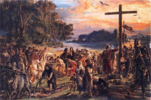Репродукция картины "christianization of poland a d 965" художника "матейко ян"