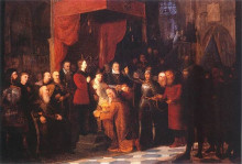 Копия картины "coronation of the first king a.d. 1001" художника "матейко ян"