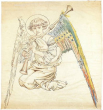 Репродукция картины "angel&#160;with flutes" художника "матейко ян"