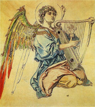 Картина "angel&#160;with&#160;harp" художника "матейко ян"