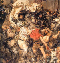 Репродукция картины "battle of grunwald, the death of the grand master ulrich von jungingen (detail)" художника "матейко ян"