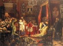 Репродукция картины "death of sigismund augustus at knyszyn" художника "матейко ян"