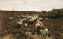 Копия картины "the return of the flock, laren" художника "мауве антон"