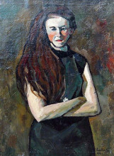 Копия картины "портрет писательницы emma ribarik" художника "машков илья"