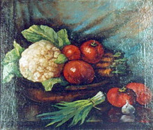 Репродукция картины "натюрморт с овощами" художника "машков илья"