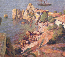 Копия картины "гурзуф. вид на чеховский домик и пляж" художника "машков илья"