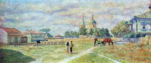 Картина "площадь в станице михайловской" художника "машков илья"
