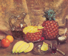 Копия картины "натюрморт. ананасы и бананы" художника "машков илья"