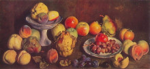 Репродукция картины "фрукты с сельскохозяйственной выставки" художника "машков илья"