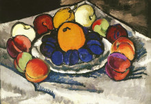 Копия картины "фрукты на блюде (синие сливы)" художника "машков илья"