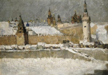 Копия картины "кремль зимой" художника "машков илья"