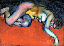 Репродукция картины "лежащая натурщица" художника "машков илья"