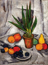 Репродукция картины "натюрморт с растениями и фруктами" художника "машков илья"