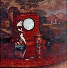 Репродукция картины "натюрморт с фарфоровой фигуркой" художника "машков илья"