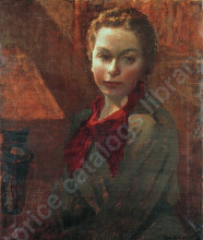 Репродукция картины "портрет девочки" художника "машков илья"