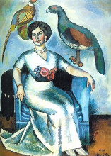 Репродукция картины "дама с фазанами" художника "машков илья"
