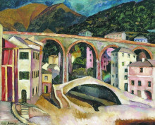 Картина "италия. нерви. пейзаж с акведуком" художника "машков илья"