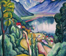 Копия картины "женевское озеро. глион" художника "машков илья"
