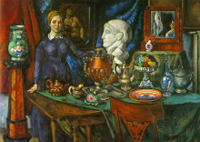 Копия картины "натюрморт с женской фигурой" художника "машков илья"