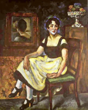 Копия картины "женский портрет с зеркалом" художника "машков илья"