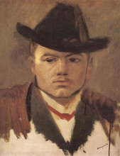 Репродукция картины "peasant boy with hat (study)" художника "меднянский ласло"