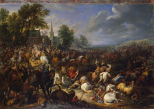 Копия картины "cavalery in the battle" художника "мейлен адам франс ван дер"
