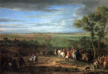 Копия картины "louis xiv arriving in the camp in front of maastricht" художника "мейлен адам франс ван дер"