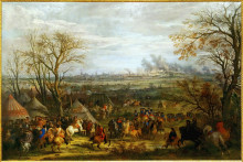 Репродукция картины "prise de cambrai par louis xiv le 5 avril 1677" художника "мейлен адам франс ван дер"