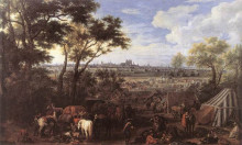 Репродукция картины "the army of louis xiv in front of tournai in 1667" художника "мейлен адам франс ван дер"