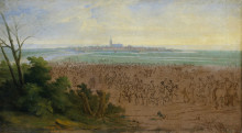Картина "de troepen van lodewijk xiv voor naarden, 20 juli 1672" художника "мейлен адам франс ван дер"