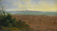 Копия картины "the french army at naarden, 20 july 1672" художника "мейлен адам франс ван дер"
