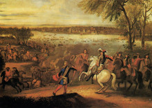 Картина "louis xiv passing the rhine, 1672" художника "мейлен адам франс ван дер"