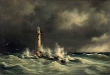 Репродукция картины "lighthouse at stora b&#228;lt" художника "мельби антон"