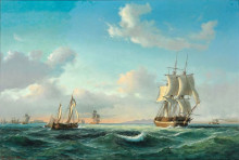 Репродукция картины "the sailing ship ‚johanna‘ and other vessels in sundet off kronborg castle" художника "мельби антон"