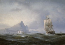 Картина "sailing ship off gibraltar" художника "мельби антон"