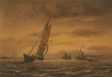 Копия картины "numerous sailing ships at sea" художника "мельби антон"