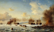 Копия картины "the battle of grand port" художника "мельби антон"