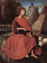 Картина "диптих иоанна крестителя и св. вероники (иоанн креститель, левое крыло)" художника "мемлинг ганс"