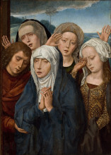 Картина "скорбящая богоматерь со св.иоанном и благочестивыми женами галилескими" художника "мемлинг ганс"