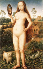 Картина "тщета (центральная панель триптиха земной тщеты и божественного спасения)" художника "мемлинг ганс"