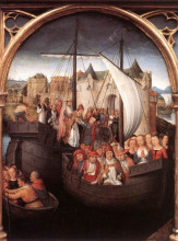 Копия картины "отплытие св. урсулы из базеля (рака св. урсулы)" художника "мемлинг ганс"